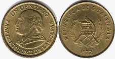 монета Гватемала 1 сентаво 1972
