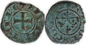 монета Сицилия денар без даты (1266-1282)