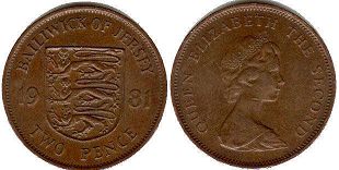 монета Джерси 2 пенса 1981