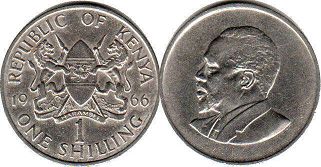 монета Кения 1 шиллинг 1966