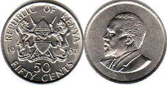монета Кения 50 центов 1967 