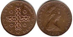монета Остров Мэн 1 новый пенни 1975