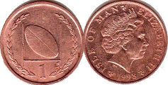 монета Остров Мэн 1 пенни 1998