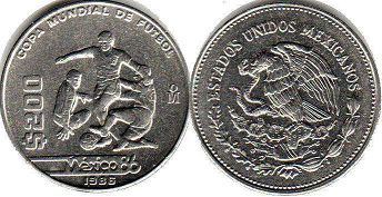 монета Мексика 200 песо 1986