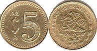 монета Мексика 5 песо 1985