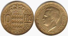 монета Монако 10 франков 1950