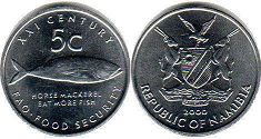 монета Намибия 5 центов 2000