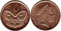 монета Новая Зеландия 10 центов 2006