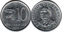 монета Парагвай 10 гуарани 1976