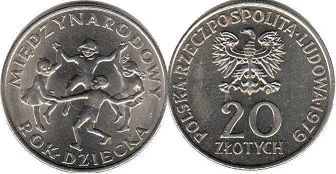 монета Польша 20 злотых 1979