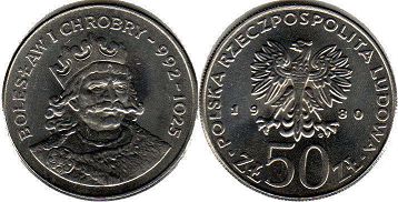 монета Польша 50 злотых 1980