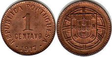 монета Португалия 1 сентаво 1917