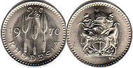 монета Родезия 2,5 цента 1970
