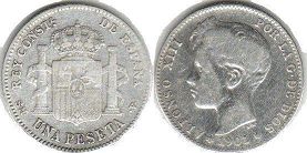 монета Испания 1 песета 1901