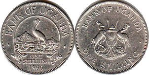 монета Уганда 1 шиллинг 1966