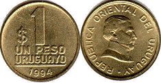 монета Уругвай 1 песо 1994