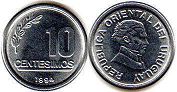 монета Уругвай 10 сентесимо 1994