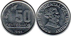 монета Уругвай 50 сентесимо 1994
