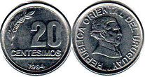 монета Уругвай 20 сентесимо 1994