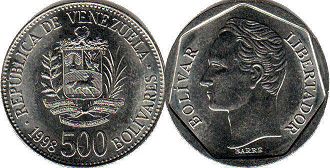 монета Венесуэла 500 боливаров 1998