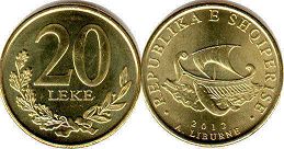 монета Албания 20 лек 2012