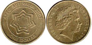 монета Австралия 1 доллар 2007