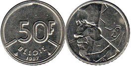 монета Бельгия 50 франков 1987
