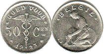 монета Бельгия 50 сантимов 1923