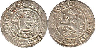 монета Богемия грош без даты (1471-1516)