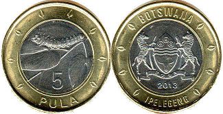 монета Ботсвана 5 пул 2013