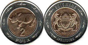 монета Ботсвана 2 пулы 2013