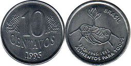 монета Бразилия 10 сентаво 1995
