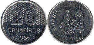 монета Бразилия 20 крузейро 1985