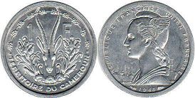 монета Камерун 1 франк 1948