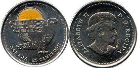 монета Канада 25 центов 2011