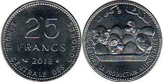 монета Коморские Острова 25 франков 2013