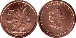монета Островов Кука 5 центов 2010