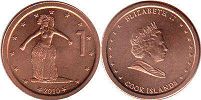 монета Островов Кука 1 цент 2010