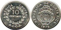 монета Коста Рика 10 сентимо 1979