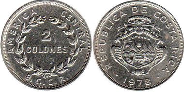 монета Коста-Рика 2 колона 1978