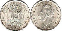 монета Эквадор 1 децимо 1916