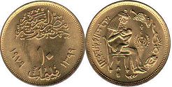 монета Египет 10 милльемов 1979