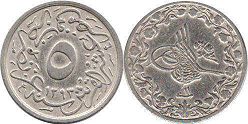 монета Египет 5/10 куруша 1885