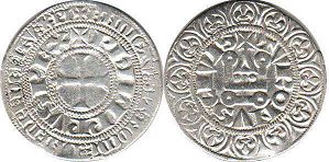 монета Франция грош 1318