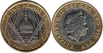 монета Великобритания 2 фунта 2005