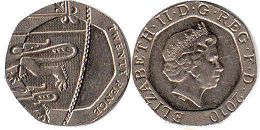 монета Великобритания 20 пенсов 2010