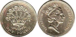 монета Великобритания 1 фунт 1986