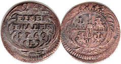 монета Саксония 1/24 талера 1760