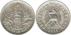 монета Гватемала 10 сентаво 2000