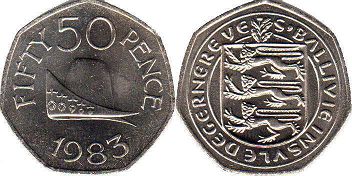 монета Гернси 50 пенсов 1983